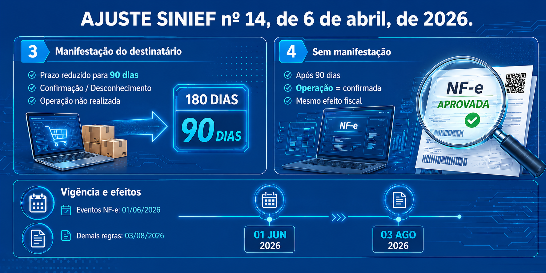Empresas ter�o apenas 90 dias para manifesta��o do destinat�rio na NF-e