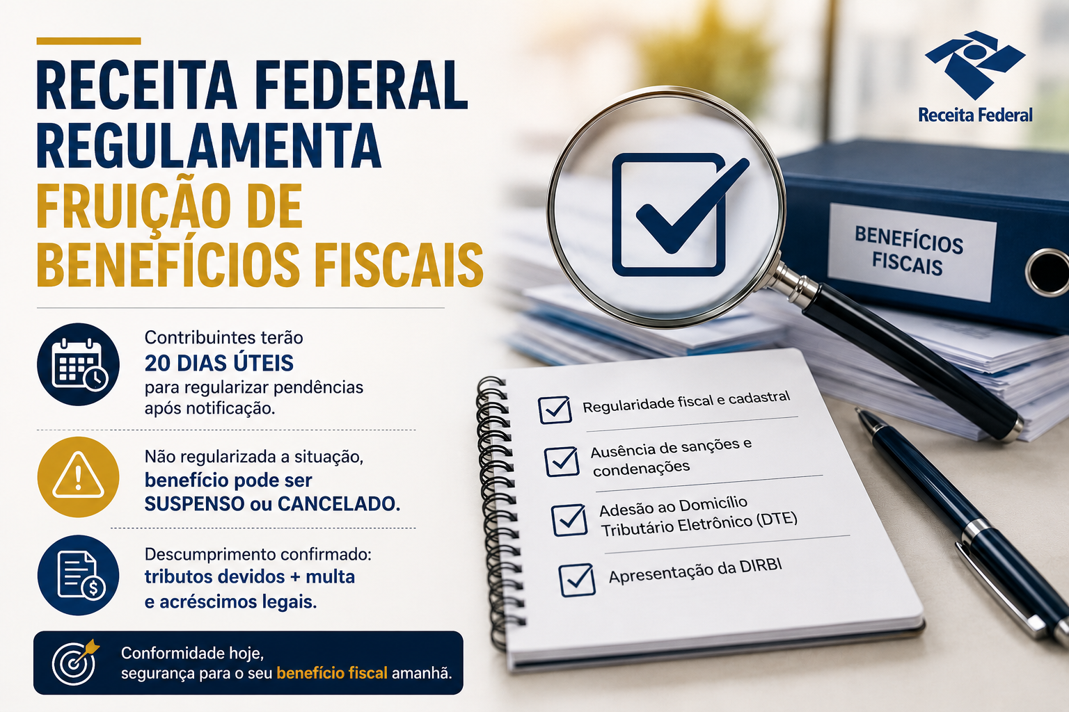 Receita regulamenta frui��o de benef�cios fiscais