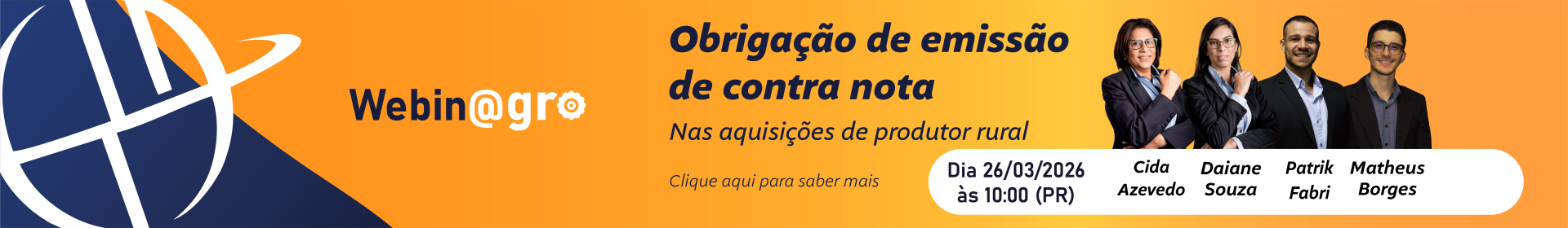 Webinagro: Obriga��o de emiss�o de contra nota nas aquisi��es de produtor rural