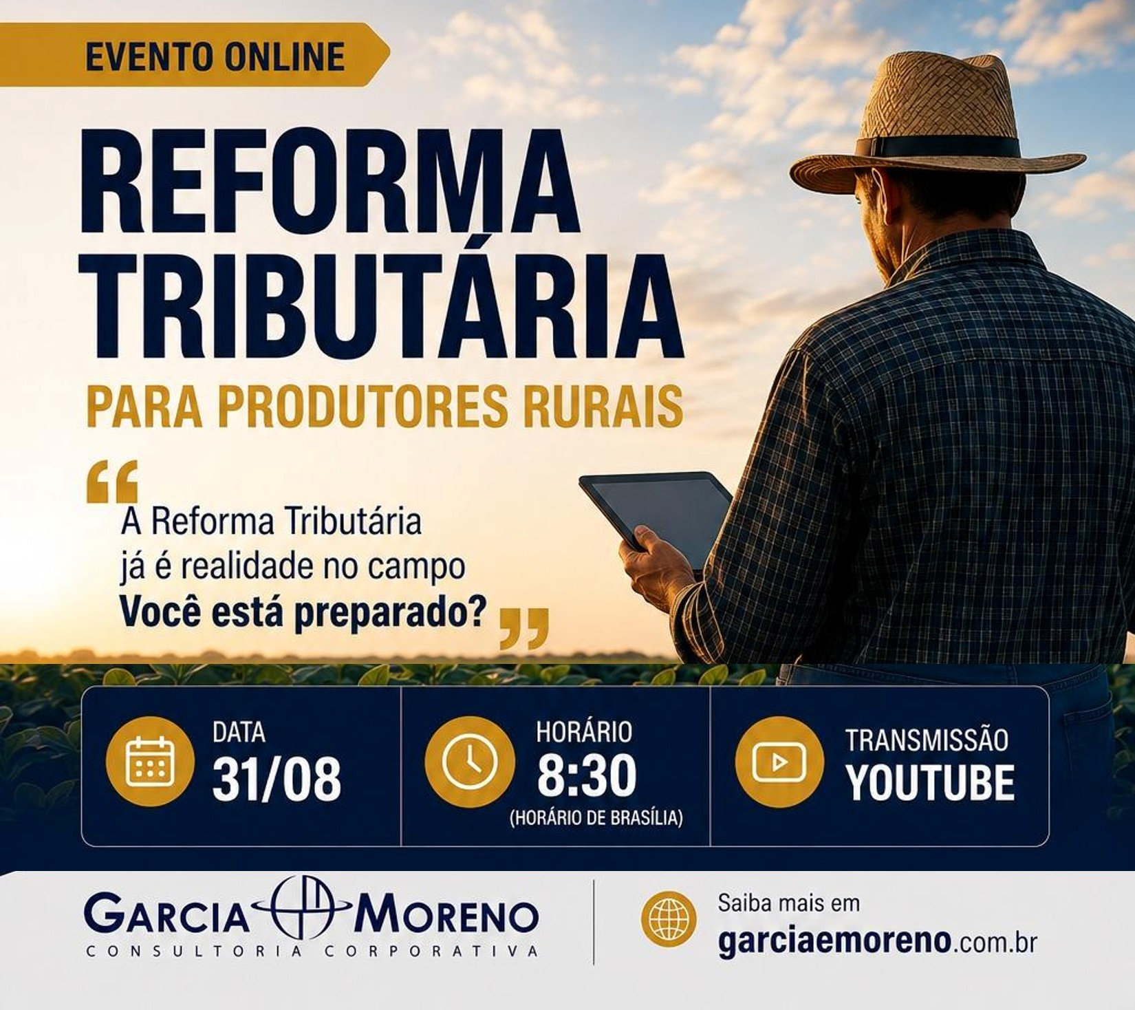 GERT-AGRO: Reforma Tribut�ria para Produtores Rurais ser� tema do encontro deste m�s 08/2026