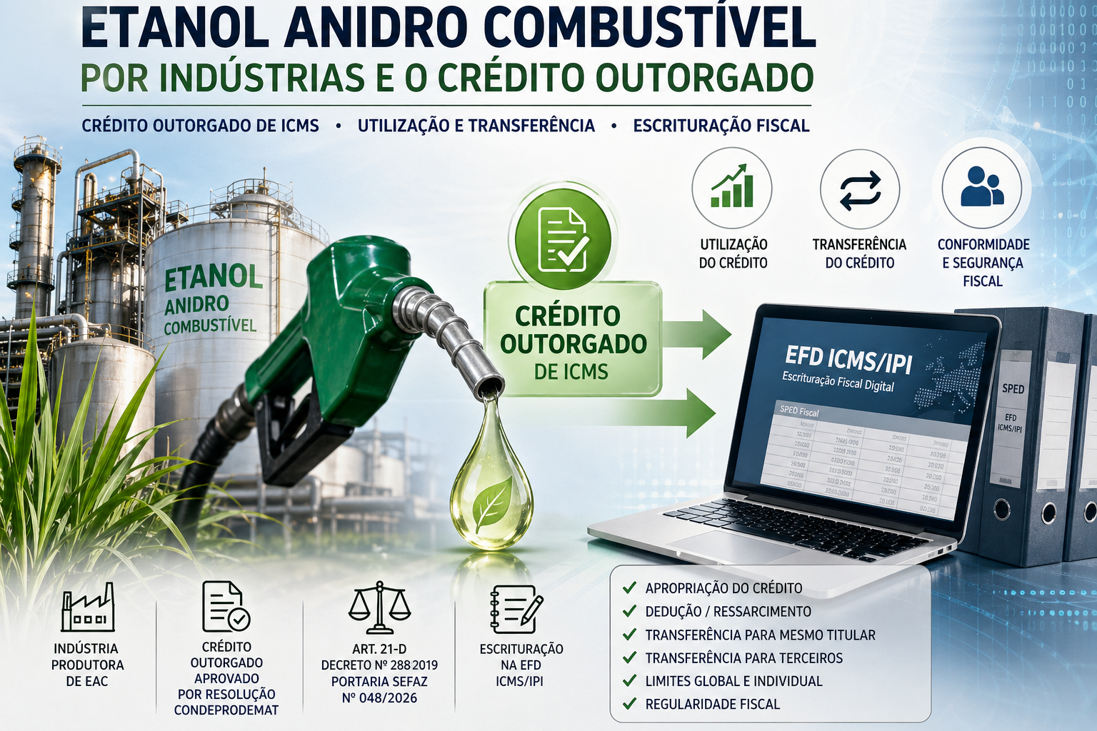 Procedimentos para utiliza��o, escritura��o e frui��o da transfer�ncia de cr�ditos outorgados por ind�strias de EAC